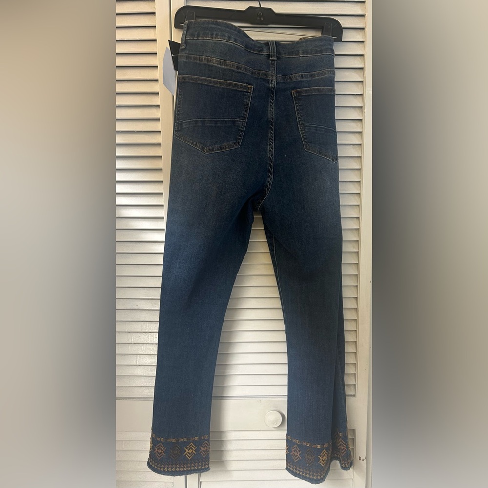 John Mark Embroidered Hem Denim Jeans Size 16 - Picture 3 of 3